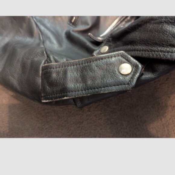 VNT Wilson's Leather Biker Black Leather Thinsulate Belted Jacket Men's Medium - Picture 4 of 6